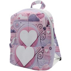 Heart Love Minimalist Design Zip Up Backpack by Bedest