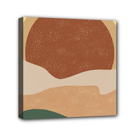 Sunrise Sunset Desert Wall Art Mini Canvas 6  X 6  (stretched) by Bedest