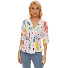 Abstract Seamless Colorful Pattern Lightweight Drawstring Hooded Top by Ndabl3x
