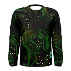 Circuits Circuit Board Green Technology Men s Long Sleeve T-shirt by Ndabl3x