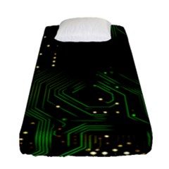 Circuits Circuit Board Green Technology Fitted Sheet (single Size) by Ndabl3x