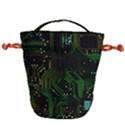 Circuits Circuit Board Green Technology Drawstring Bucket Bag View1
