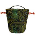Circuits Circuit Board Yelow Drawstring Bucket Bag View2