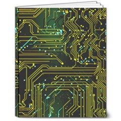Circuits Circuit Board Yelow 8  X 10  Softcover Notebook by Ndabl3x