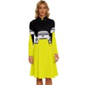 Ufo Flying Saucer Extraterrestrial Long Sleeve Shirt Collar A-Line Dress View1