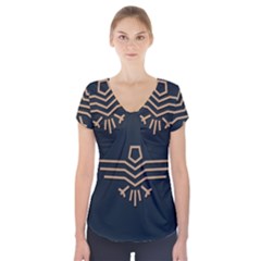 Eagle Bird Short Sleeve Front Detail Top by Cendanart
