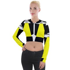 Ufo Flying Saucer Extraterrestrial Long Sleeve Cropped Velvet Jacket by Cendanart
