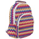 Zigzag Pattern Seamless Zig Zag Background Color Rounded Multi Pocket Backpack View2