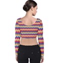 Zigzag Pattern Seamless Zig Zag Background Color Velvet Long Sleeve Crop Top View2