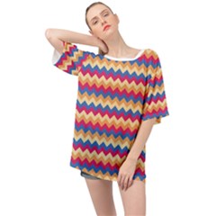 Zigzag Pattern Seamless Zig Zag Background Color Oversized Chiffon Top by Ket1n9