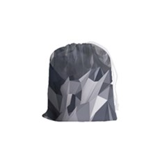 Gray Mountain Illustration Grey Mountain Digital Drawstring Pouch (small) by Cendanart