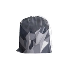 Gray Mountain Illustration Grey Mountain Digital Drawstring Pouch (medium) by Cendanart