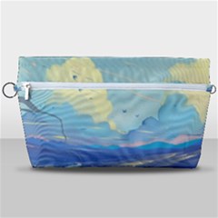 Mountains And Trees Illustration Painting Clouds Sky Landscape Handbag Organizer by Cendanart