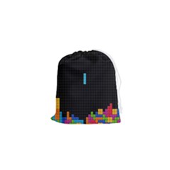 Tetris Game Drawstring Pouch (xs) by Cendanart