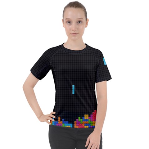 Tetris Game Women s Sport Raglan T-shirt by Cendanart