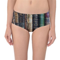 Assorted Color Books Old Macro Mid-waist Bikini Bottoms by Cendanart