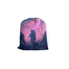 Beeple Astronaut Spacesuit 3d Digital Art Artwork Jungle Drawstring Pouch (small) by Cendanart