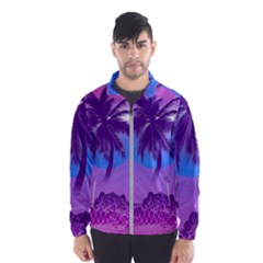 Palm Tree Vaporwave Synthwave Retro Style Men s Windbreaker by Cendanart