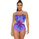 Palm Tree Vaporwave Synthwave Retro Style Retro Full Coverage Swimsuit View1