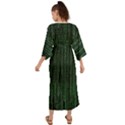 Green Matrix Code Illustration Digital Art Portrait Display Grecian Style  Maxi Dress View2