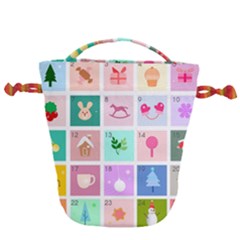 Christmas Wreath Advent Drawstring Bucket Bag by Bedest