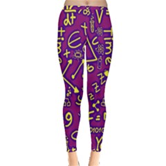 Background Doodles Math Inside Out Leggings by Bedest