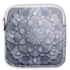 Flower Ornament Graphic Ornate Mini Square Pouch by Bedest