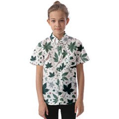 Leaves Nature Bloom Kids  Short Sleeve Shirt by Bedest