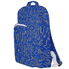 Arrow Doodle Drawing Background Double Compartment Backpack by Bedest