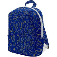Arrow Doodle Drawing Background Zip Up Backpack by Bedest