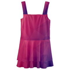 Color Triangle Geometric Textured Kids  Layered Skirt Swimsuit by Grandong