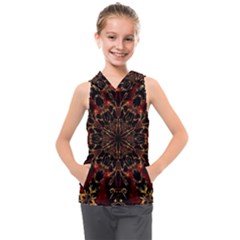 Kaleidoscope Multicoloured Kids  Sleeveless Hoodie by Grandong