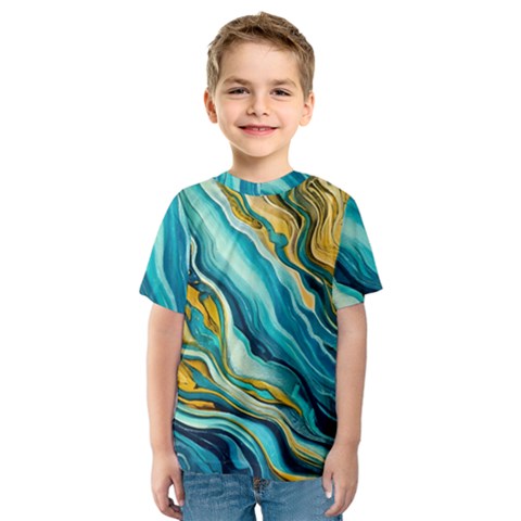 Painting Liquid Water Kids  Sport Mesh T-shirt by Grandong