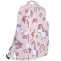 Cute Unicorn Rainbow Seamless Pattern Background Double Compartment Backpack View2