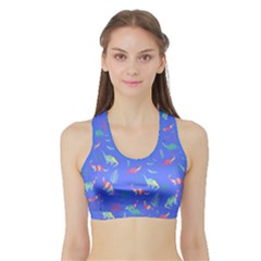 Brachiosaurus Dino Medium Purple Sports Bra With Border by CoolDesigns