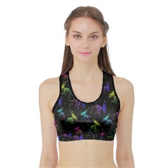 Triceratops Skeleton Jurassic World Dark Gray Sports Bra With Border by CoolDesigns