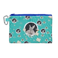 Cute Turquoise Alice Rabbit Canvas Cosmetic Bag by CoolDesigns