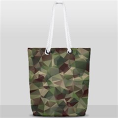 Abstract Vector Military Camouflage Background Full Print Rope Handle Tote (small) by Bedest