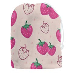 Seamless Strawberry Fruit Pattern Background Drawstring Pouch (3xl) by Bedest
