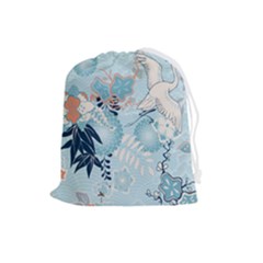 Crane Pattern Bird Animal Nature Drawstring Pouch (large) by Bedest