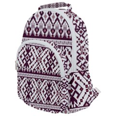 Illustration Ukrainian Folk Seamless Pattern Ornament Rounded Multi Pocket Backpack by Bedest