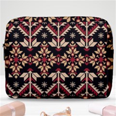 Vector Illustration Of Ukrainian Folk Seamless Pattern Ethnic Ornament Border Element Traditional Make Up Pouch (large) by Bedest