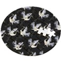 Crane Pattern Bird Animal Wooden Puzzle Round View2