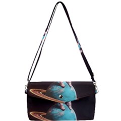 Stuck On Saturn Astronaut Planet Space Removable Strap Clutch Bag by Cendanart