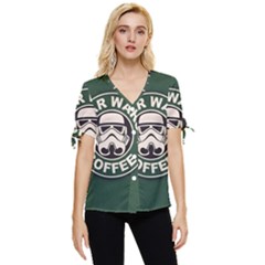 Stormtrooper Coffee Bow Sleeve Button Up Top by Cendanart