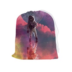 Aesthetic Astronautics Atmosphere Blue Clouds Cosmos Fantasy Galaxy Drawstring Pouch (xl) by Cendanart