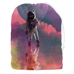 Aesthetic Astronautics Atmosphere Blue Clouds Cosmos Fantasy Galaxy Drawstring Pouch (3xl) by Cendanart