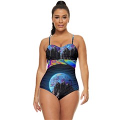 Aesthetic Psychedelic Drawings Art Acid Space Retro Full Coverage Swimsuit by Cendanart