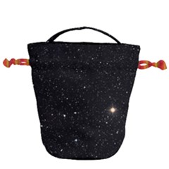 Sky Black Star Night Space Edge Super Dark Universe Drawstring Bucket Bag by Cendanart