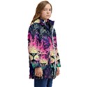 Psychedelic Lion Kids  Hooded Longline Puffer Jacket View2